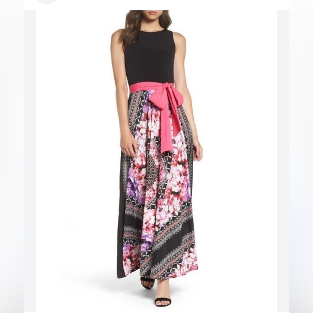 Eliza J Women's dress- Black and Pink Floral - Picture 6 of 11
